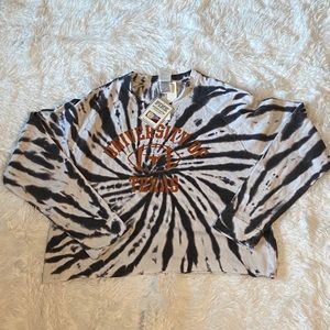 NWT PINK University Of Texas Tie Dye Crop Top